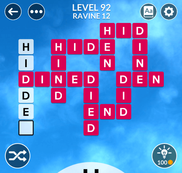 Wordscapes level 92