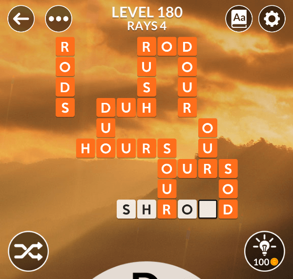 Wordscapes level 180