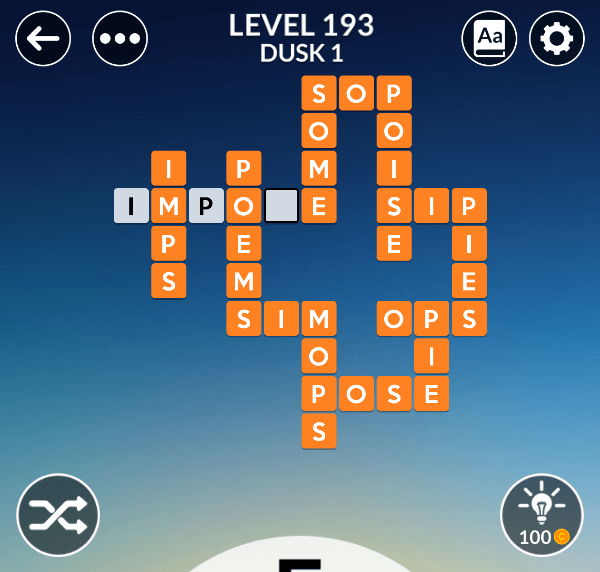 Wordscapes level 193