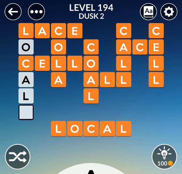Wordscapes level 194
