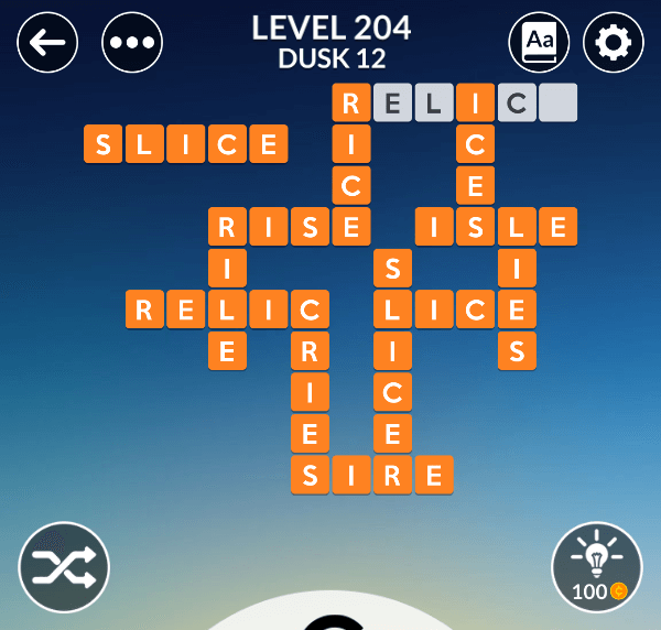 Wordscapes level 204