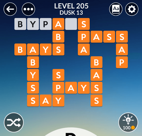 Wordscapes level 205