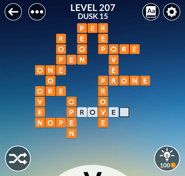 Wordscapes level 207