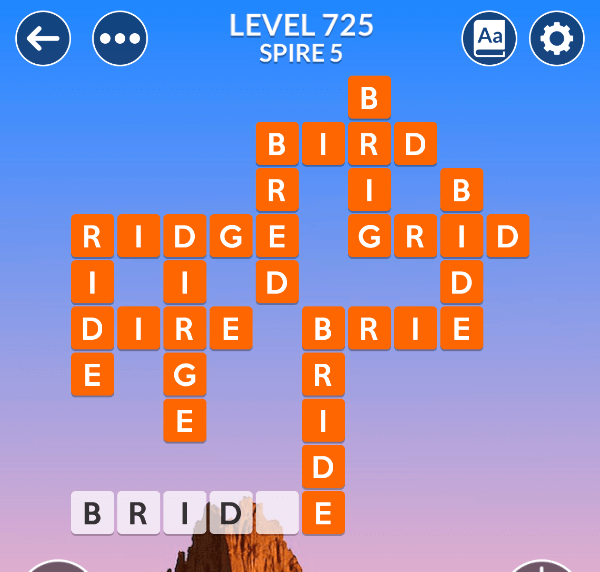 Wordscapes level 725