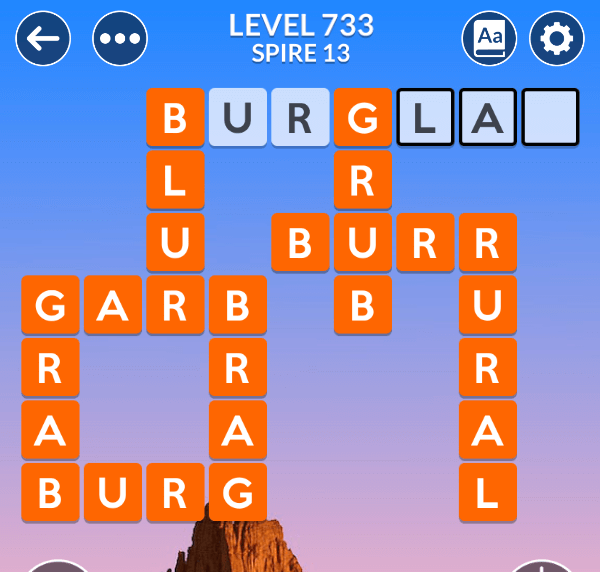 Wordscapes level 733