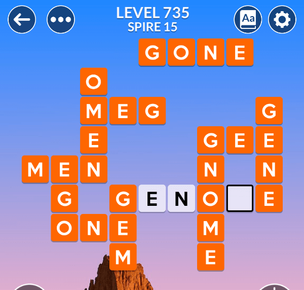 Wordscapes level 735