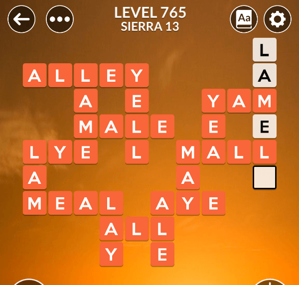 Wordscapes level 765