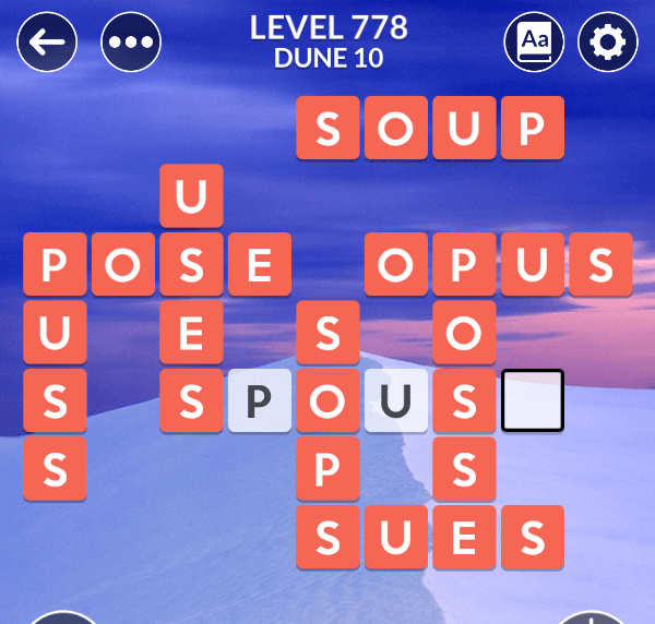 Wordscapes level 778