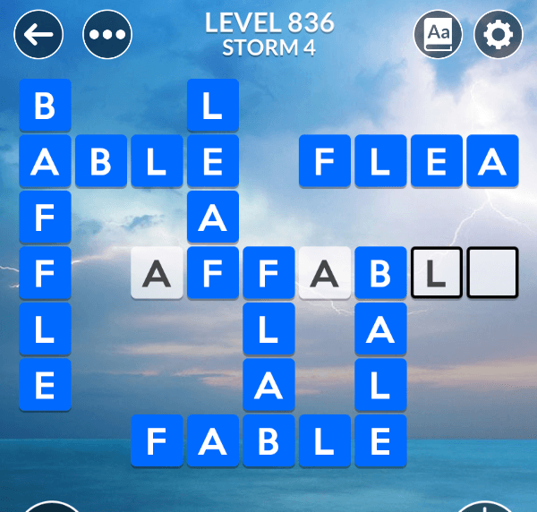 Wordscapes level 836