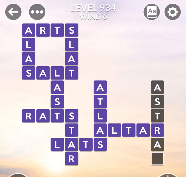 Wordscapes level 934