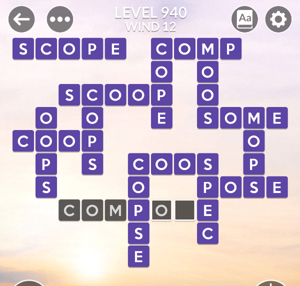 Wordscapes level 940